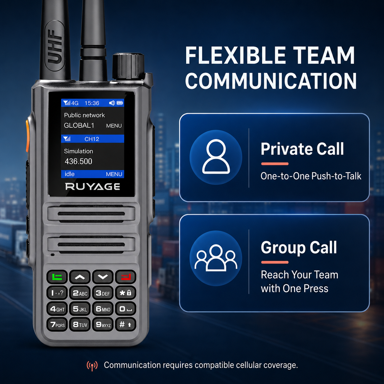 RUYAGE X30 Dual-Mode 4G LTE PoC & 5W UHF Two-Way Radio – IP54