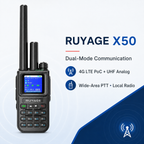 RUYAGE X50 Dual-Mode 4G LTE PoC & 10W UHF Walkie Talkies – 2-Pack
