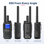 RUYAGE X50 Dual-Mode 4G LTE PoC & 10W UHF Walkie Talkies – 2-Pack