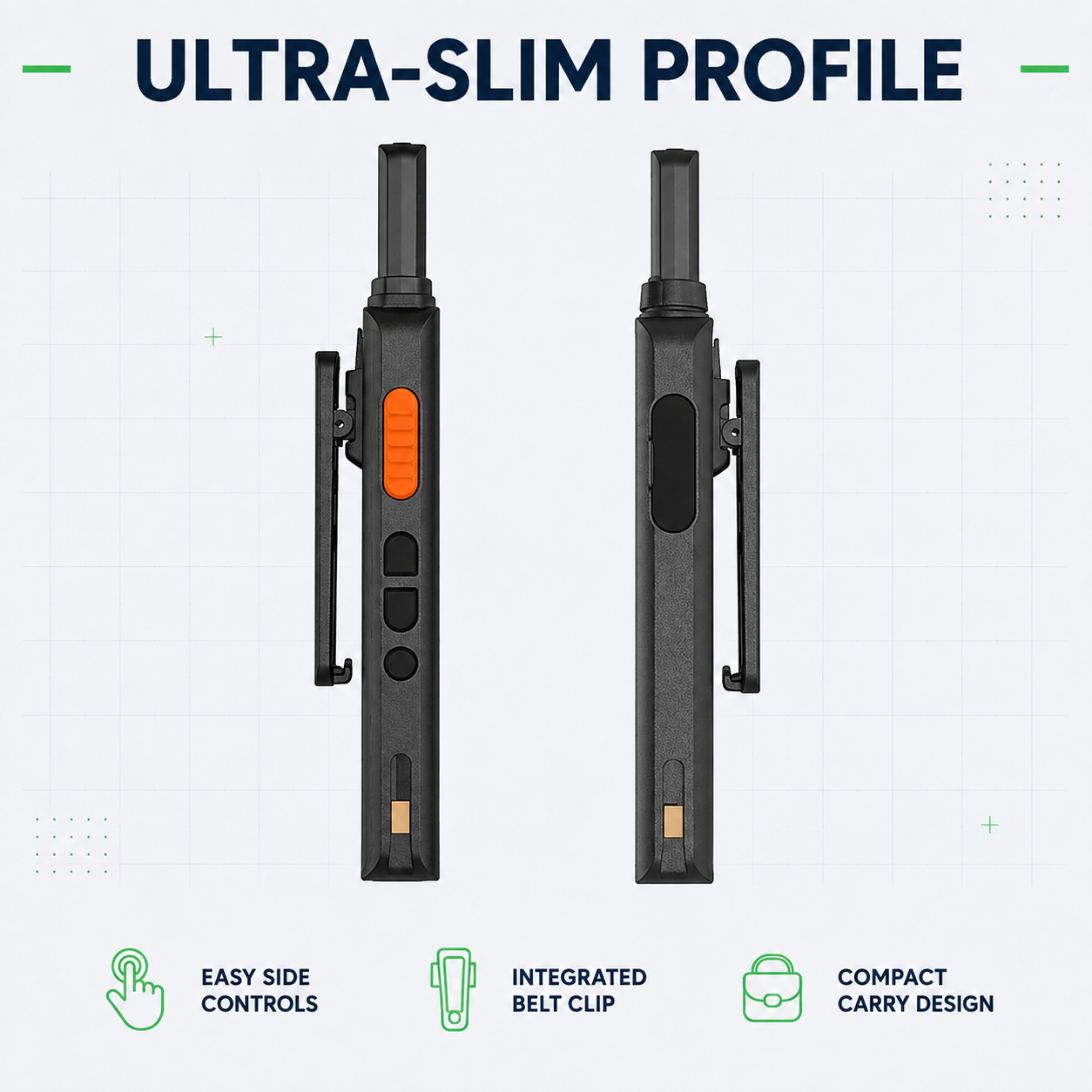 Ruyage RY18 Walkie Talkies para adultos recarregável 1 pacote, rádio bidirecional FRS portátil de longo alcance 16 canais viva-voz VOX para acampamento e caminhada 
