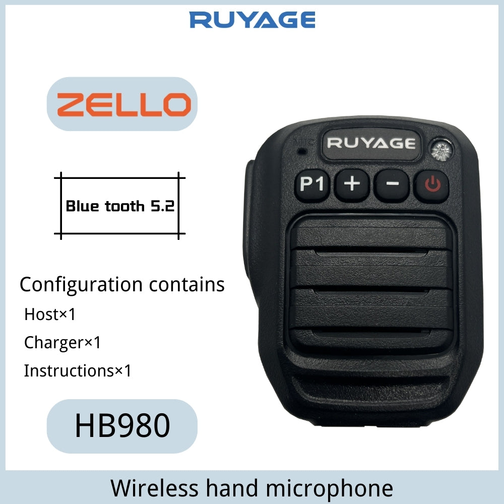 RUYAGE Zello Bluetooth Speaker Microphone Wireless Handheld PTT Mic