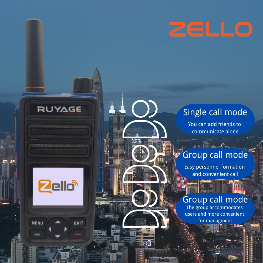 Ruyage RY58 Zello Push-to-Talk 4G LTE Long Range Walkie Talkie