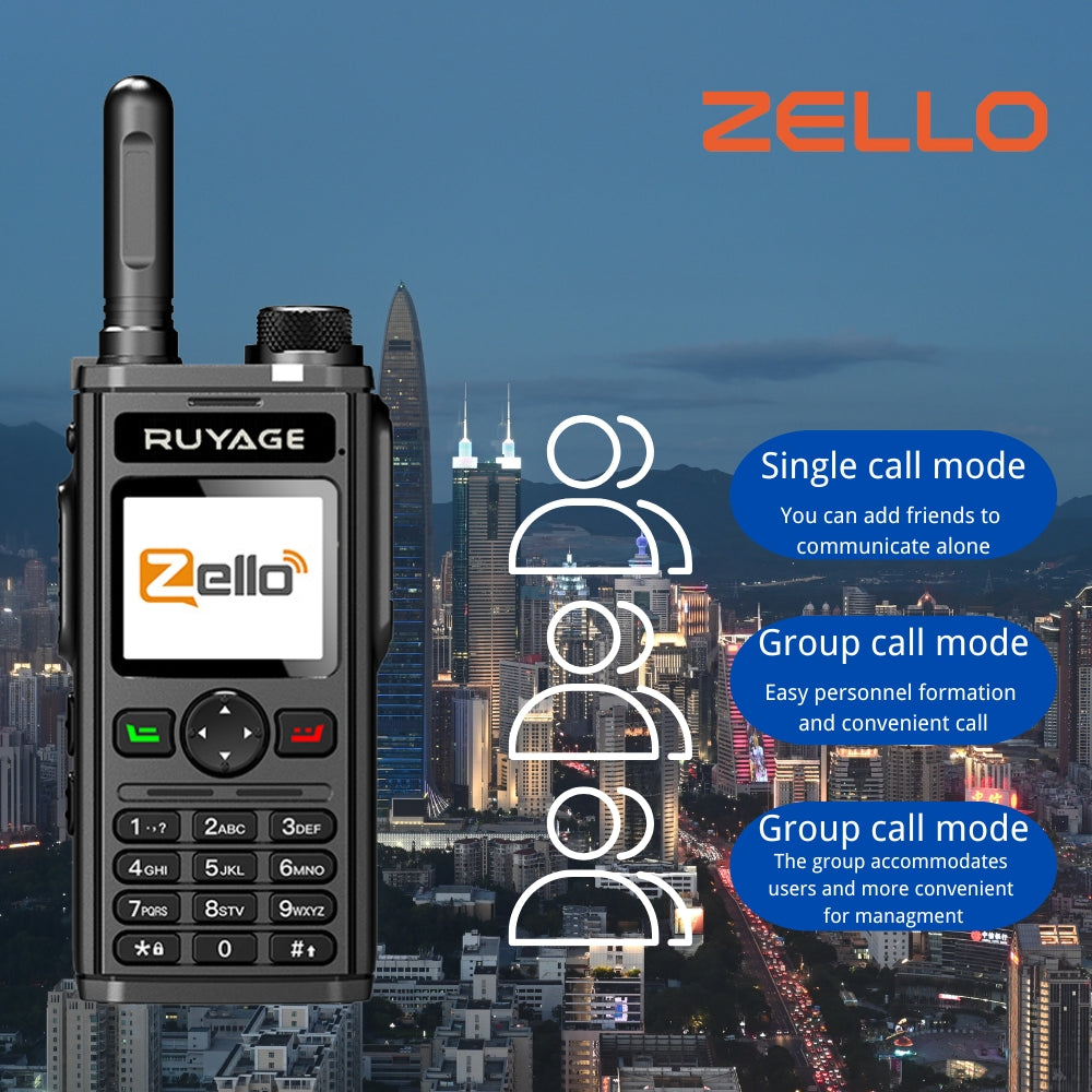Ruyage RY98 Zello Push-to-Talk 4G LTE Long Range Walkie Talkie