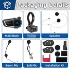 RUYAGE Zello Motorcycle Helmet Bluetooth Headset Wireless PTT Intercom