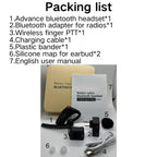 RUYAGE HB780 Bluetooth Earpiece for K-Plug Analog Walkie Talkie